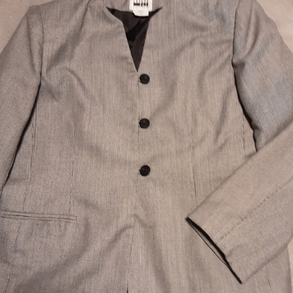 Leslie Fay sports jacket, black/white, 16p